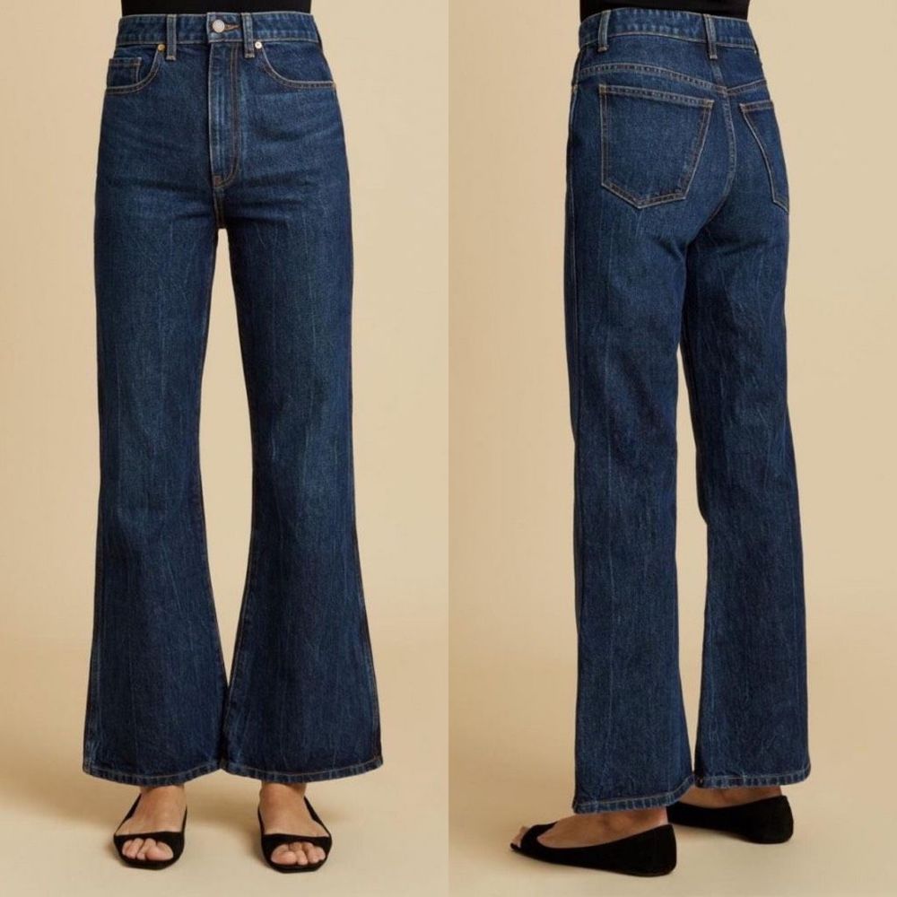 Khaite High Rise Flare Leg Gabbie Jeans Dark Wash Size 30 NWT